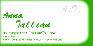 anna tallian business card